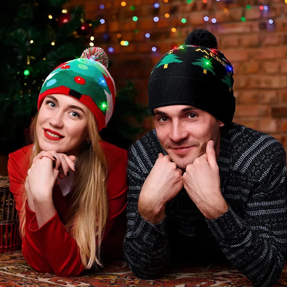 LED Christmas Knitted Beanie