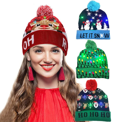 LED Christmas Knitted Beanie