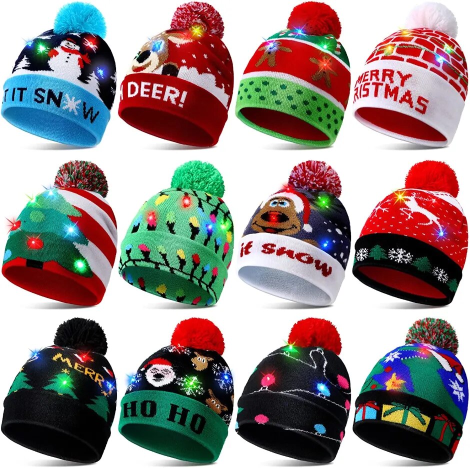 LED Christmas Knitted Beanie